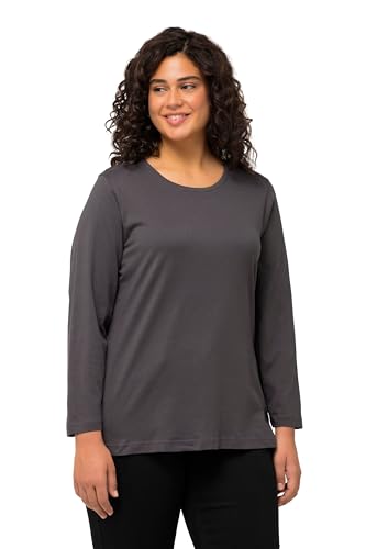 Ulla Popken Damen Langarm T-Shirts, Graphitgrau, 42-44 von Ulla Popken