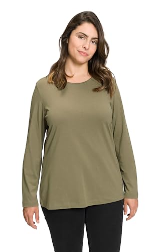 Ulla Popken Damen Langarm T-Shirts, Graphitgrau, 46-48 von Ulla Popken