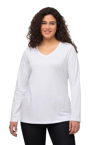 Ulla Popken Damen Langarm-v-shirt T-Shirts, Schneeweiß, 62-64 EU Ulla Popken Damen Langarm-v-shirt T-Shirts, Schneeweiß, 62-64 EU von Ulla Popken