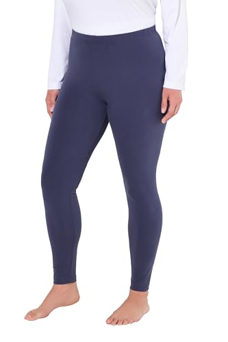 Ulla Popken Damen Leggings, Baumwolle, Slim, Elastikbund, Dunkel Violett, 50W / 32L EU von Ulla Popken