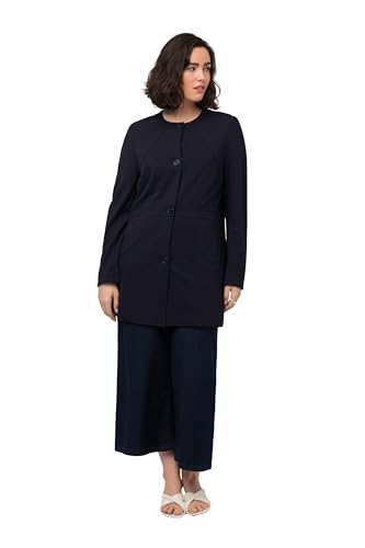 Ulla Popken Damen Longblazer mit Rundhals Blazer, Dunkles Marine, 46-48 EU von Ulla Popken