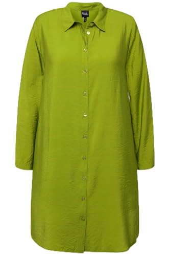 Ulla Popken Damen Longbluse mit Schlitz, A-Line Bluse, Apfelgrün, 42-44 von Ulla Popken