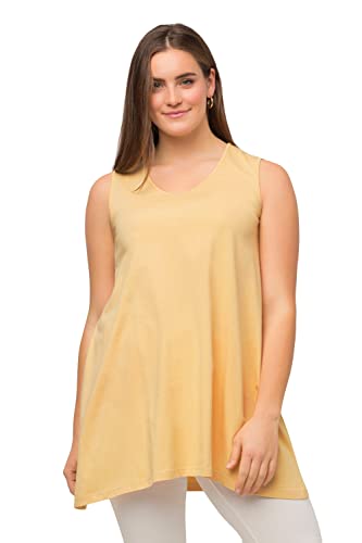 Ulla Popken Damen Longtop Naturfärbung Top, Weizengelb, 58-60 von Ulla Popken