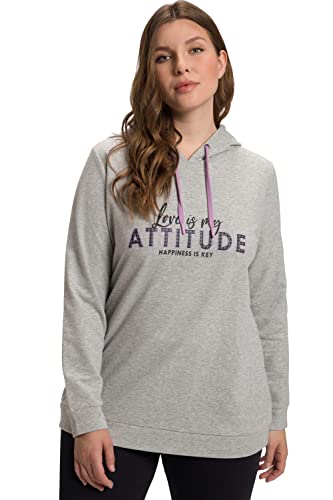 Ulla Popken Damen Love Attitude Sweatshirt, Schwarz, 42-44 Große Größen EU von Ulla Popken