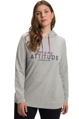 Ulla Popken Damen Love Attitude Sweatshirt, Schwarz, 46-48 Große Größen EU von Ulla Popken