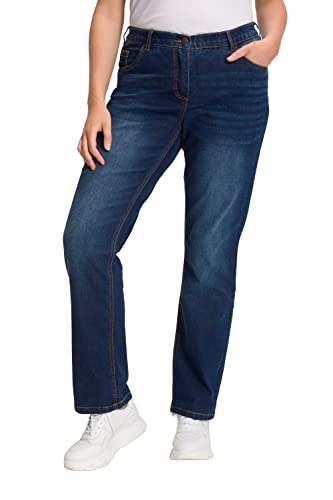 Ulla Popken Damen Mandy, 5-Pocket, Komfortbund, gerades Bein Jeans, Blue Denim, 60 EU von Ulla Popken