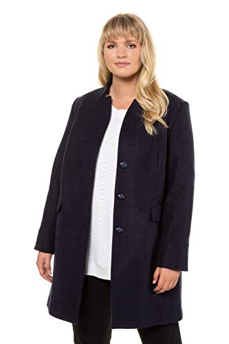 Ulla Popken Damen Mantel, Blau (Dunkelblau 70), 46 von Ulla Popken