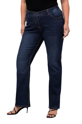 Ulla Popken Damen Marie, Bootcut, Comfort tailleband, 5-pocket Bootcut Jeans, Blue Denim, 42W / 32L von Ulla Popken