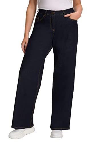 Ulla Popken Damen Mary, weites Bein, 5-Pocket, Komfortbund Flared Jeans, Blau (Dark Denim 93), (Herstellergröße:44) von Ulla Popken