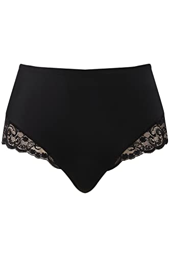 Ulla Popken Damen Midi-brief, Flower Lace Miederhosen, Schwarz, 62-64 EU von Ulla Popken