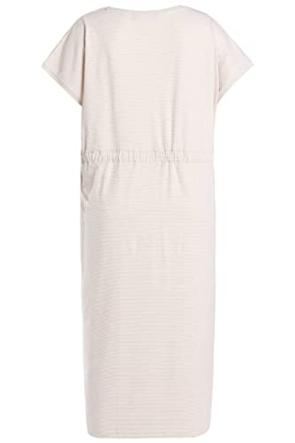 Ulla Popken Damen Oversized V-neck Half Sleeve Midi Dress Kleid, Dry Sand, 50 Große Größen EU von Ulla Popken