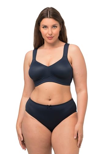 Ulla Popken Damen Mikrofaser-BH, 2er-Pack, Ohne Bügel, Vorgeformte Cups BH, Nachtblau, 130B EU von Ulla Popken