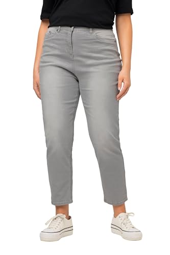 Ulla Popken Damen Mom, innen Bedruckt, 5-Pocket-Schnitt Jeans, graubeige, 32W / 30L von Ulla Popken