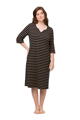 Ulla Popken Damen Nightdress with Stripes Nachthemd, Marine, 42-44 von Ulla Popken