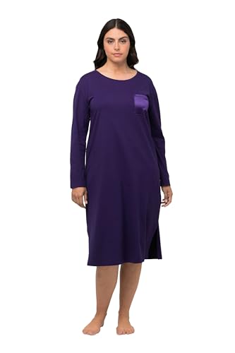 Ulla Popken Damen Nightgown, Satin Pocket Nachthemd, lilablau, 42-44 von Ulla Popken