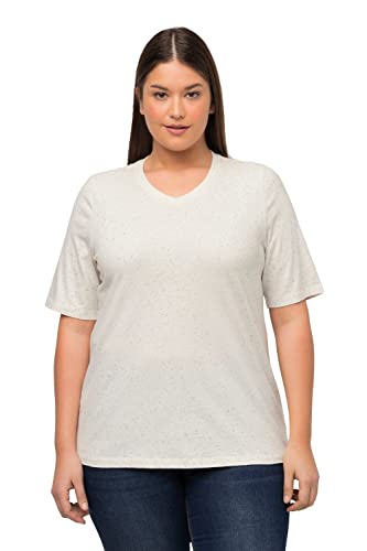 Ulla Popken Damen Noppenstruktur T-Shirt, Offwhite, 54-56 von Ulla Popken