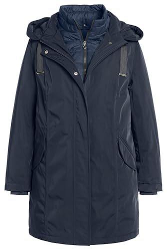 Ulla Popken, Damen, große Größen, Performance-Parka, Steppeinsatz, 2-Wege-Zipper, Kapuze von Ulla Popken