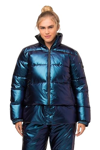 Ulla Popken Damen Performancejacke Puffer Cropped mit Verlängerung,wasserabwe Jacken, lila, 50-52 von Ulla Popken