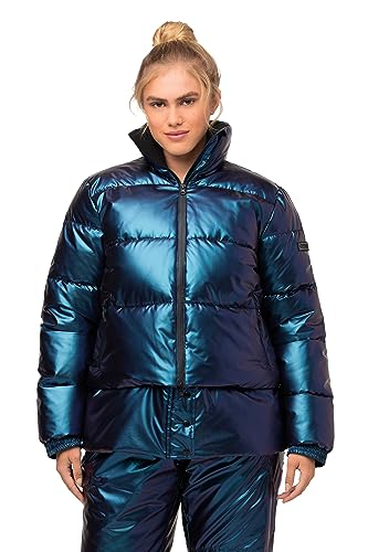 Ulla Popken Damen Performancejacke Puffer Cropped mit Verlängerung,wasserabwe Jacken, lila, 50-52 von Ulla Popken