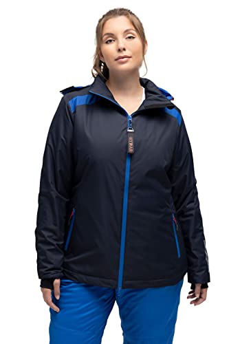 Ulla Popken Damen Performancejacke kontrastfutter, wasserfest Jacke, Marine, 50-52 von Ulla Popken