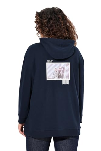 Ulla Popken Damen Placement Print Happiness Sweatshirts, Marine, 42-44 von Ulla Popken