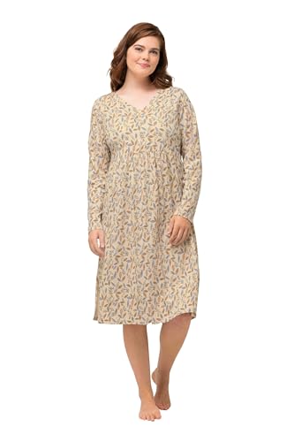 Ulla Popken Damen Printed Nightdress Nachthemd, Gelb, 46/48 von Ulla Popken