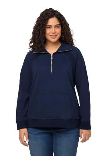 Ulla Popken Damen Mit Reißverschluss Sweatshirts, Nachtblau, 50-52 EU von Ulla Popken