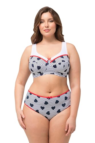 Ulla Popken Damen Relief-Bra, Stripes & Heart BH, Nachtblau, 115C von Ulla Popken