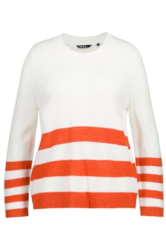 Ulla Popken Damen Ringel Pullover, schneeweiß, 46-48 von Ulla Popken