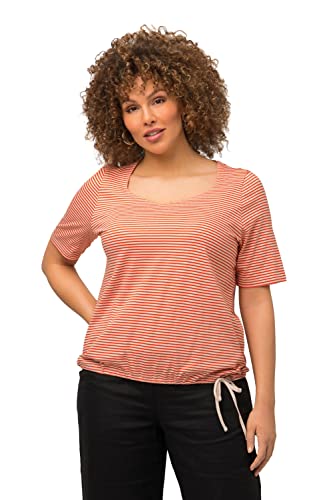 Ulla Popken Damen Ringelshirt T-Shirts, Mandarine, 46-48 von Ulla Popken