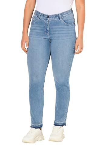 Ulla Popken Damen Sammy, mit offenem Saum Jeans, Light Blue, W42 / L32 von Ulla Popken