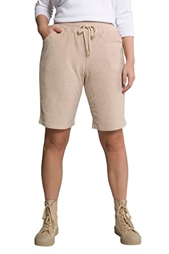 Ulla Popken Damen Shorts, schmales Bein, Elastikbund, weicher Frottee Hose, Mauve, 32W / 32L von Ulla Popken