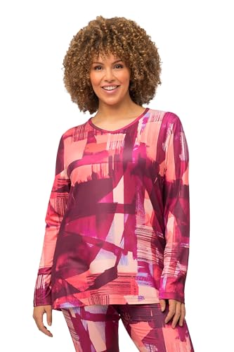 Ulla Popken Damen Ski-Funktionsshirt Abstrakt, Loop T-Shirt, Purpurrot, 54-56 von Ulla Popken