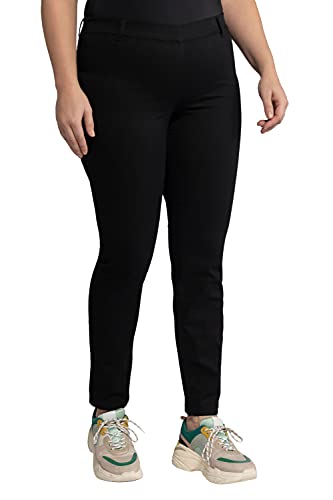 Ulla Popken Damen Jeggings Sienna, Gummibund, Gürtelschlaufen, Stretch Skinny Jeans, Schwarz, 47W / 30L EU von Ulla Popken