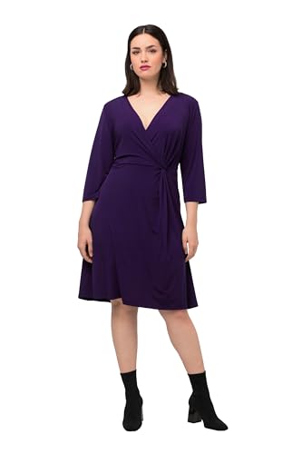 Ulla Popken Damen Slinky Knoten Kleid, tiefes violett, 54-56 von Ulla Popken