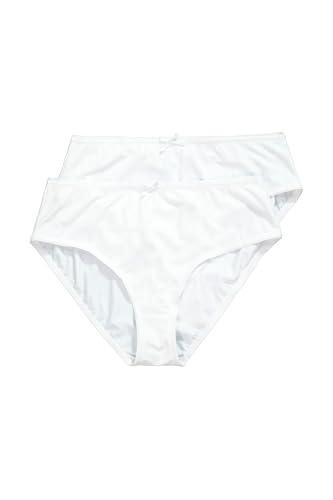 Ulla Popken Damen Slips, 2er-Pack, Mikrofaser, weiß, 42/44 von Ulla Popken