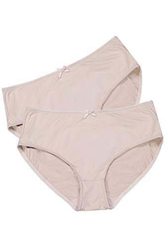 Ulla Popken Damen Slips, 2er-Pack Slip, Beige, 66-68 von Ulla Popken