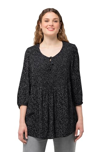 Ulla Popken Damen Smokbluse mit Punkte Druck Bluse, Schwarz, 50-52 von Ulla Popken