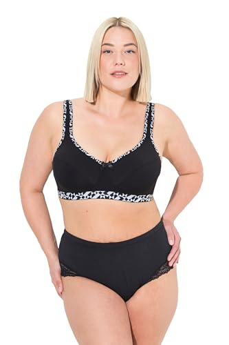 Ulla Popken Damen Soft-Bra, Wireless, Cotton 828319 BH, schwarz, 85C von Ulla Popken