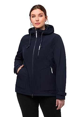 Ulla Popken, Damen, große Größen, Softshelljacke, wasserabweisend, Fleecefutter, Kapuze von Ulla Popken