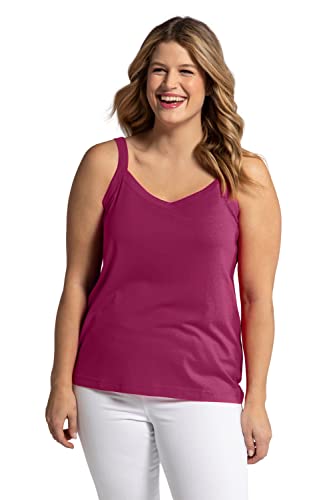 Ulla Popken Damen Spaghetti-Top Top, magnolienrot, 46-48 von Ulla Popken