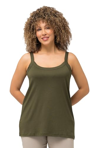 Ulla Popken Damen Spaghetti-Top Trägershirt/Cami Shirt, Wald Grün, 50-52 Ulla Popken Damen Spaghetti-Top Trägershirt/Cami Shirt, Wald Grün, 50-52 von Ulla Popken