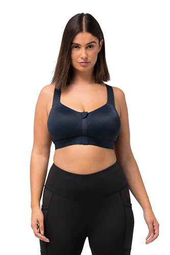 Ulla Popken Damen Sport, Bügel, Front-und Rückenverschluss BH, Marine, 100D von Ulla Popken