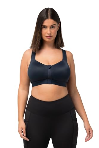 Ulla Popken Damen Sport, Bügel, Front-und Rückenverschluss BH, Marine, 95C von Ulla Popken