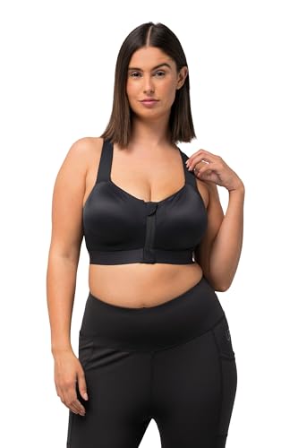 Ulla Popken Damen Sport, Bügel, Front-und Rückenverschluss BH, schwarz, 105C von Ulla Popken