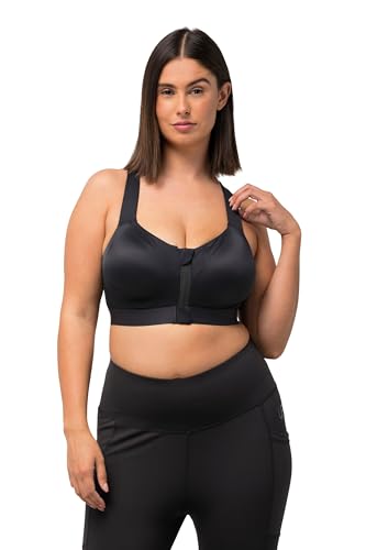 Ulla Popken Damen Sport, Bügel, Front-und Rückenverschluss BH, schwarz, 105C von Ulla Popken