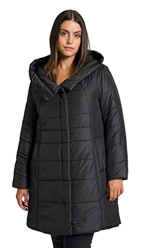 Ulla Popken Damen Steppjacke Soft, Wasserabweisend Jacke, Schwarz, 46-48 Große Größen EU von Ulla Popken