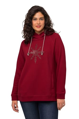 Ulla Popken Damen Strass-Eisstern Sweatshirts, Burgunderrot, 46-48 von Ulla Popken