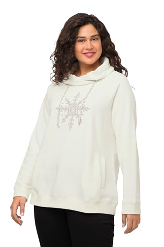 Ulla Popken Damen Strass-Eisstern Sweatshirts, Offwhite, 46-48 von Ulla Popken