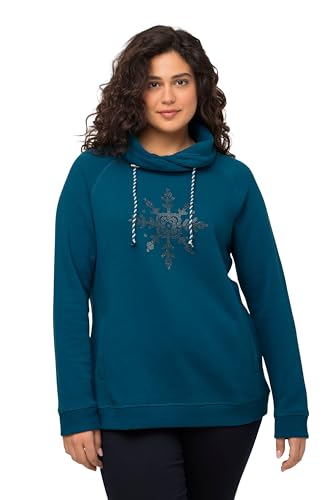 Ulla Popken Damen Strass-Eisstern Sweatshirts, Petrol, 46-48 von Ulla Popken